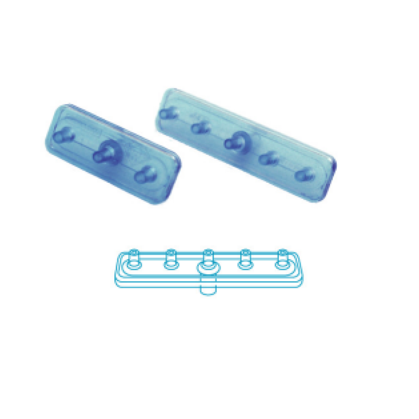Injector Plate, 5-needle connections, Linear, 50pcs. w/o needles